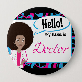 Hallo Namensschild - Dr. Afro Button