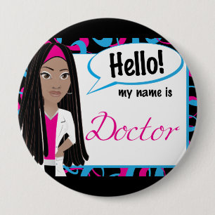 Hallo Namensschild - Dr. Dreadlocks Button