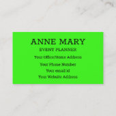 Hallo Neon Green Bright farbenfrohe Typografie Cus Visitenkarte (Rückseite)