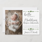 Hallo neue Geburtsankündigung für Fotos Einladung (Vorderseite)