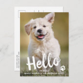 Hallo neue Haustier Dog Welpe Dusche Einladung (Vorne/Hinten)