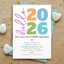 Hallo Neues Jahr Fett Modern Type Custom Add Year Einladung