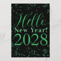 Hallo Neues Jahr! Silvester Grün Schwarz Glitzer