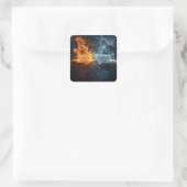 Hallo Neujahrs-Sticker Quadratischer Aufkleber (Tasche)