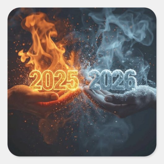 Hallo Neujahrs-Sticker Quadratischer Aufkleber (Vorderseite)