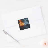 Hallo Neujahrs-Sticker Quadratischer Aufkleber (Umschlag)