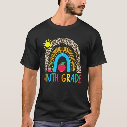 Hallo Neunte Klasse Team 9th Back to School Rainbo T-Shirt (Vorderseite)