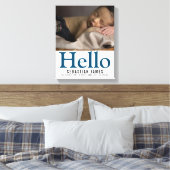 Hallo New Baby Boy Personalisierter Keepake Leinwanddruck (Insitu (Schlafzimmer))