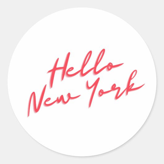 Hallo New York Runder Aufkleber (Vorderseite)