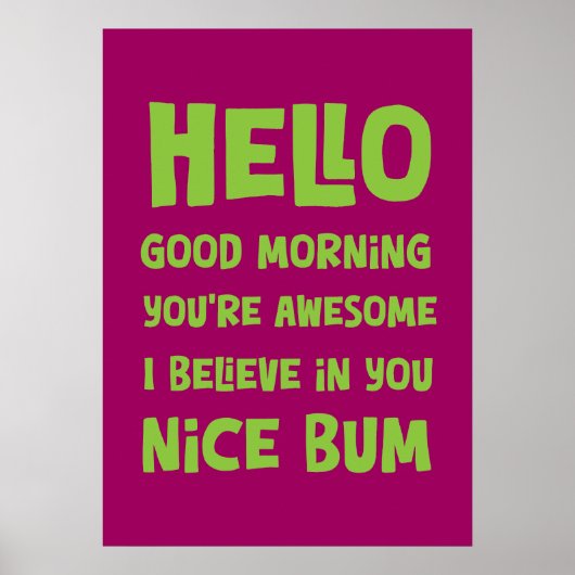 Hallo Nice Bum Poster (Vorne)