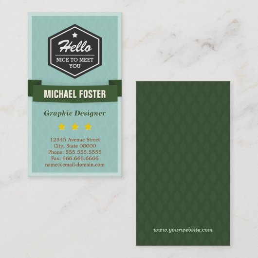 Hallo Nice to Meetings You - Persönliches Sozialpr Visitenkarte (Vorne/Hinten)