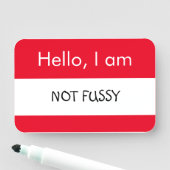 Hallo ... Nicht fussy Namensschild (Beispiel)