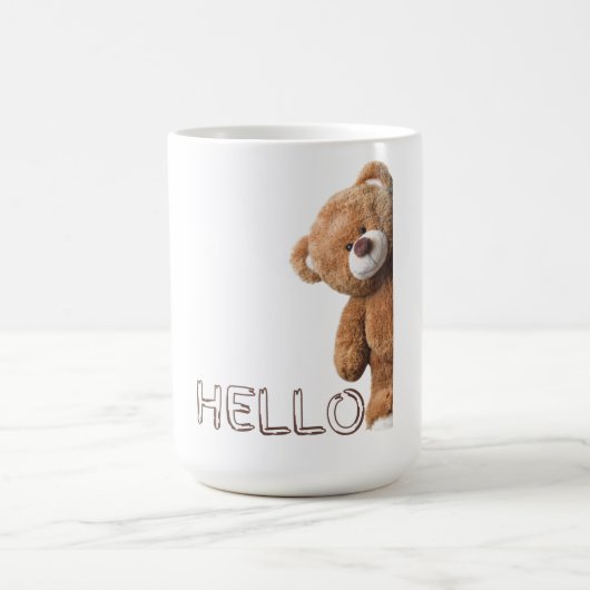 Hallo Niedlich Brown Teddy Bear Kaffeetasse (Mittel)