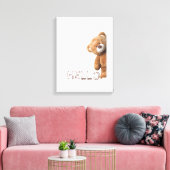 Hallo Niedlich Brown Teddy Bear Leinwanddruck (Insitu (Wohnzimmer))