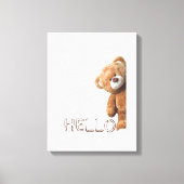 Hallo Niedlich Brown Teddy Bear Leinwanddruck (Vorderseite)
