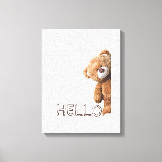 Hallo Niedlich Brown Teddy Bear Leinwanddruck (Vorderseite)