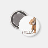 Hallo Niedlich Brown Teddy Bear Magnet (Vorderseite/Rückseite)