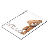 Hallo Niedlich Brown Teddy Bear Notizblock (Linke Seite)