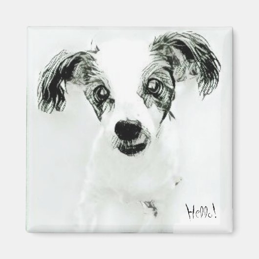 Hallo Niedlich Dog Magnet (Vorne)