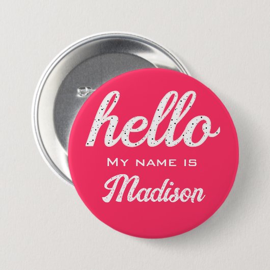 Hallo Niedlich farbenfrohe hallo Favoriten Button (Vorne & Hinten)