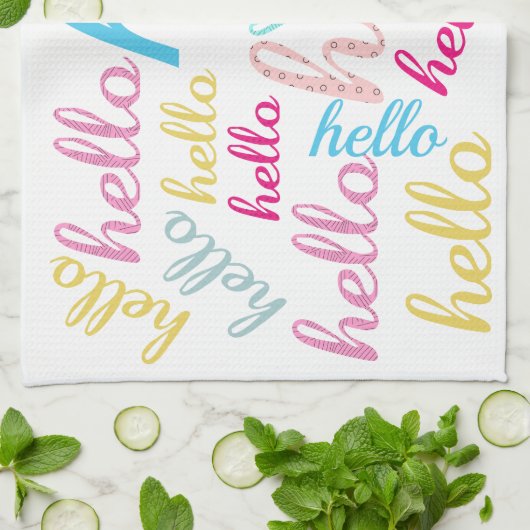 Hallo Niedlich farbige Hallengeschenke Geschirrtuch (Gefaltet)