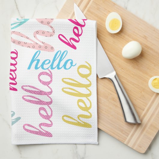Hallo Niedlich farbige Hallengeschenke Geschirrtuch (Viertel Falte)