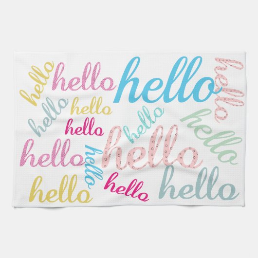 Hallo Niedlich farbige Hallengeschenke Geschirrtuch (Horizontal)