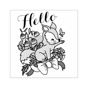 Hallo Niedlich Fox Gummistempel
