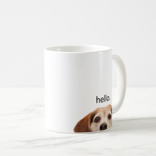 Hallo Niedlich Funny Beagle Dog Modernes Trendy Kaffeetasse (VorderseiteRechts)