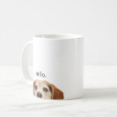 Hallo Niedlich Funny Beagle Dog Modernes Trendy Kaffeetasse (Vorderseite Links)