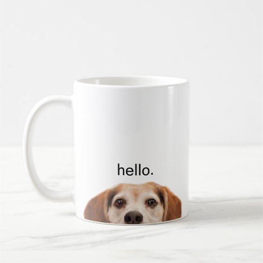 Hallo Niedlich Funny Beagle Dog Modernes Trendy Kaffeetasse (Links)
