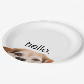 Hallo Niedlich Funny Beagle Dog Modernes Trendy Pappteller (Schrägansicht)