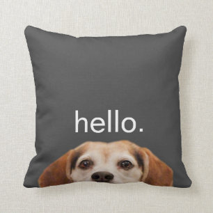 Hallo Niedlich Funny Lächeln Beagle Hund Modern G Kissen
