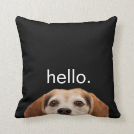 Hallo Niedlich Funny Lächeln Beagle Hund Modernes  Kissen