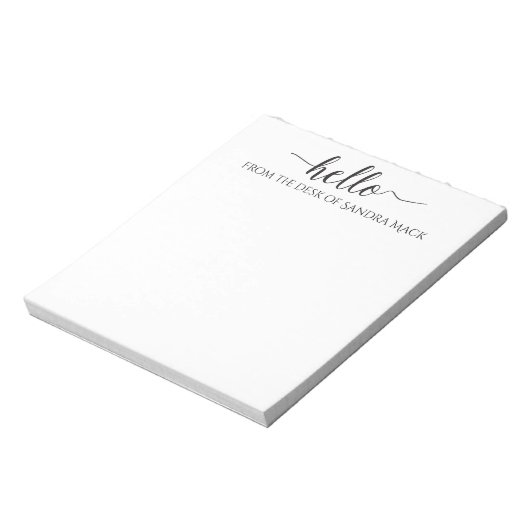 Hallo Niedlich Retro Typografie Notizblock (Rotiert)