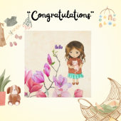 Hallo, Niedliche Girl and Cat Card