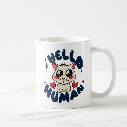 Hallo Niedliche Katze Kaffeetasse (Rechts)