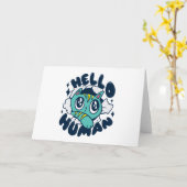 Hallo Niedliche Katze Karte (Gelbe Blume)