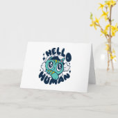 Hallo Niedliche Katze Karte (Gelbe Blume)