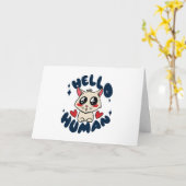 Hallo Niedliche Katze Karte (Gelbe Blume)
