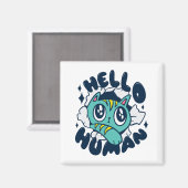 Hallo Niedliche Katze Magnet (Vorderseite/Rückseite)