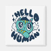 Hallo Niedliche Katze Magnet (Vorne)