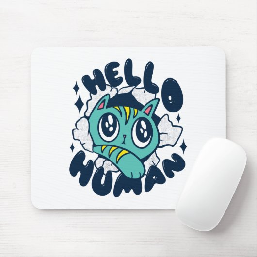 Hallo Niedliche Katze Mousepad (Mit Mouse)