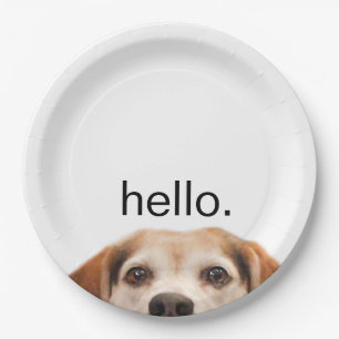 Hallo Niedlicher Funny Beagle Hund Moderne Moderne Pappteller
