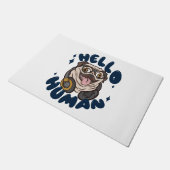 Hallo, Niedlicher Hund Fußmatte (Schrägansicht)