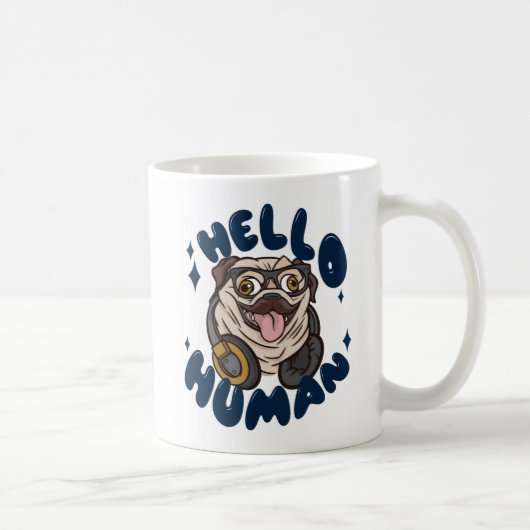 Hallo, Niedlicher Hund Kaffeetasse (Rechts)