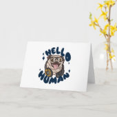 Hallo, Niedlicher Hund Karte (Gelbe Blume)