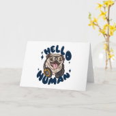 Hallo, Niedlicher Hund Karte (Gelbe Blume)