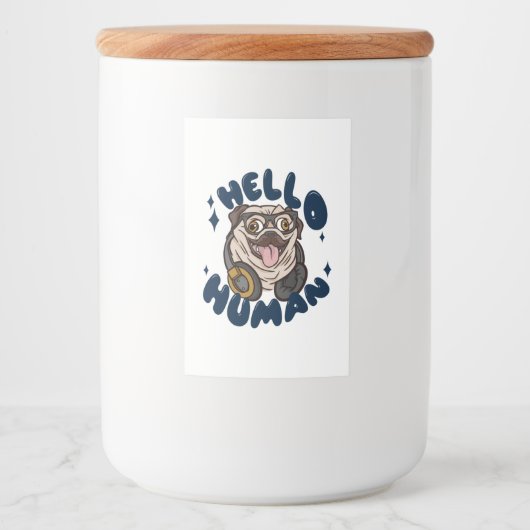 Hallo, Niedlicher Hund Lebensmitteletikett (Vorderseite)