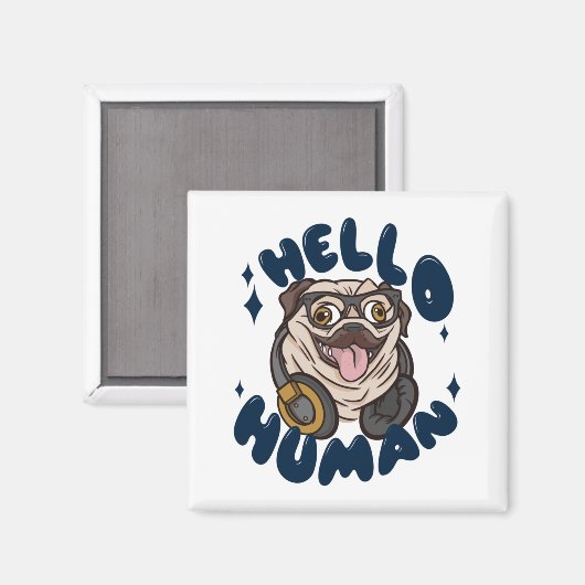 Hallo, Niedlicher Hund Magnet (Vorderseite/Rückseite)